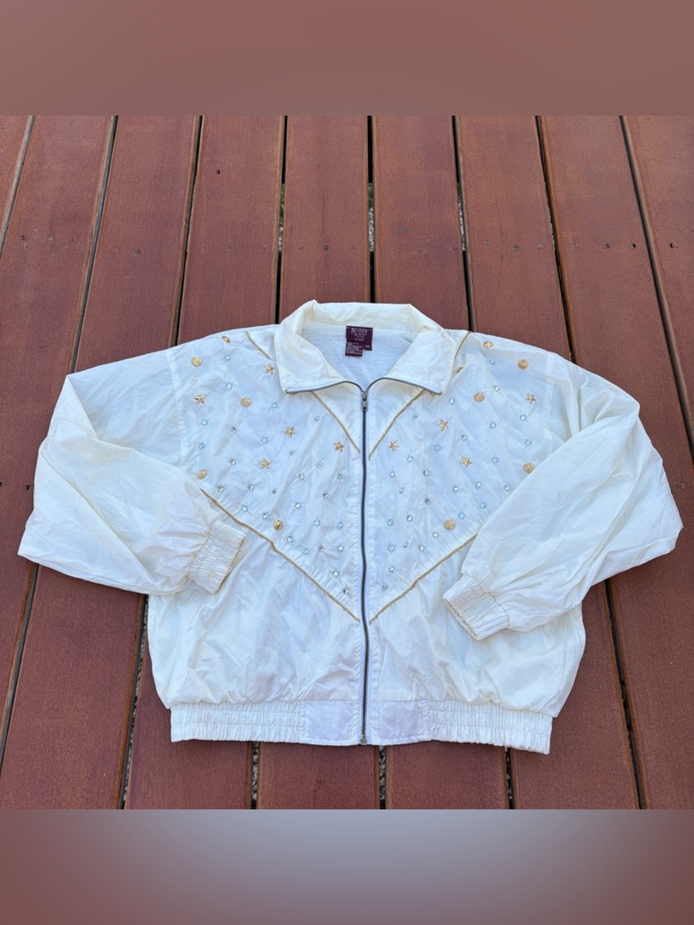 Vintage embellished windbreaker star embellished jacket 90s Y2K